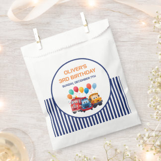 Sachets En Papier Blue Striped Truck Birthday Theme