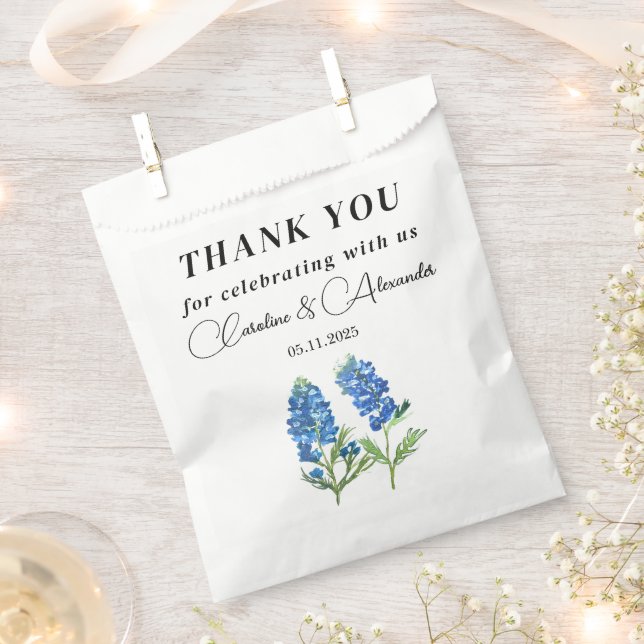 Sachets En Papier Bluebonnets Texas Floral Modern Chic Mariage (Coupé)
