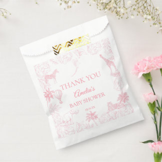 Sachets En Papier Blush Pink Jungle Safari Animals Baby Shower