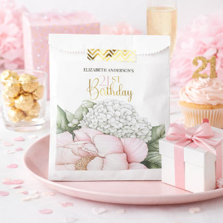 Sachets En Papier Blush Pink Peony Floral 21st Birthday 