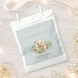 Sachets En Papier Boeuf d'ours polaire Baby shower d'hiver bleu d'at