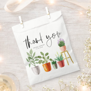 Sachets En Papier Boho Aquarelle Poted Houplant Merci