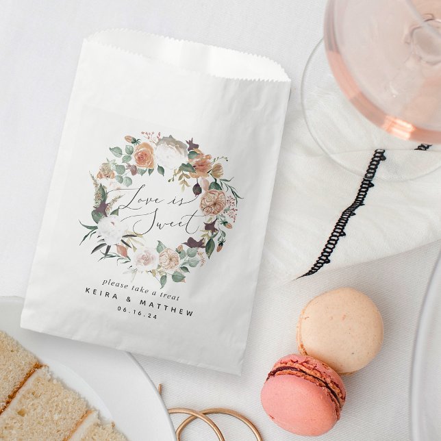 Sachets En Papier Boho Blooms Mariage ou événement L'amour est sucré (Créateur téléchargé)