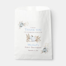Boho Blue Citrouille 1er Anniversaire Merci