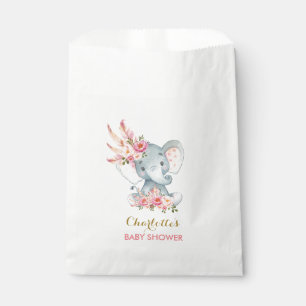 Sachets En Papier Boho Elephant Bohemian rose Baby shower Floral