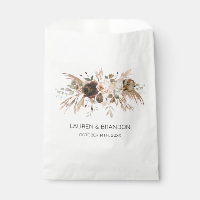 Sachets En Papier Boho Floral Citrouille Fall in Love (Devant)