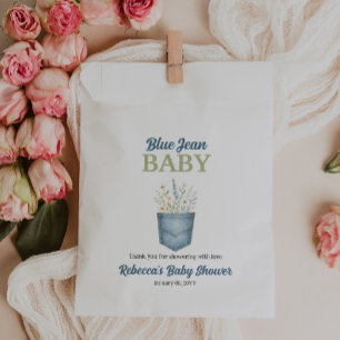 Sachets En Papier Boho Floral Denim Pocket Blue Jean Baby shower