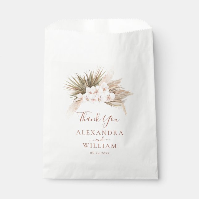 Sachets En Papier Boho Floral Pampas Grass Fall Rustique Mariage (Devant)