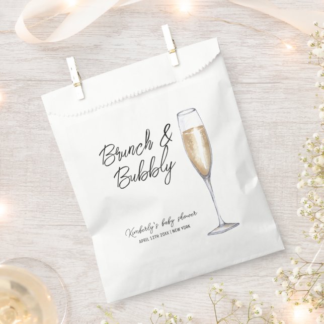Sachets En Papier Boho minimum Champagne Brunch Baby shower Bubbly (Coupé)