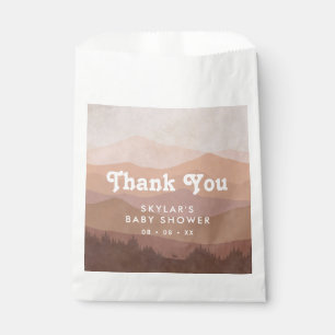 Sachets En Papier Boho Mountains Retro Baby shower rose Merci