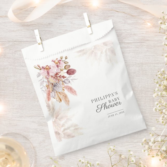 Sachets En Papier Boho Pampas Grass Floral Girl Baby shower (Coupé)