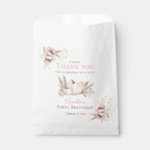Boho Pink Pumpkin 1er Anniversaire Merci