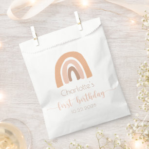 Sachets En Papier Boho Rainbow Pink Pastel Premier anniversaire