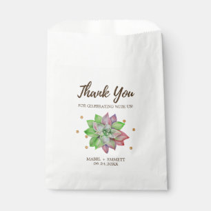 Sachets En Papier Boho Rustic rose et Mariage succulent à la menthe