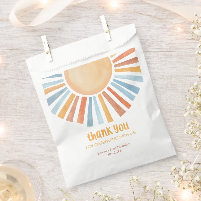 Sachets En Papier Boho soleil soleil fête d'anniversaire en faveur t (Coupé)