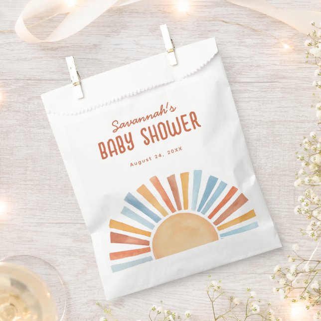 Sachets En Papier Boho Sunshine Baby shower neutre pour les femmes (Coupé)