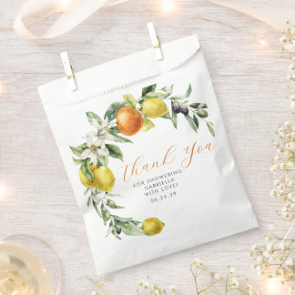 Sachets En Papier Boho Watercolor Citrus Orange Lemon Fête des marié