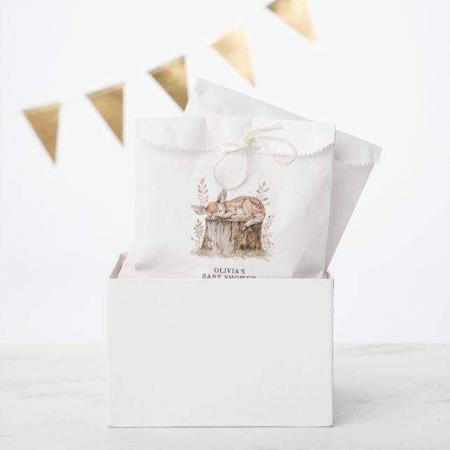 Sachets En Papier Boho Woodland Animaux & Baby shower Floral (Fête)