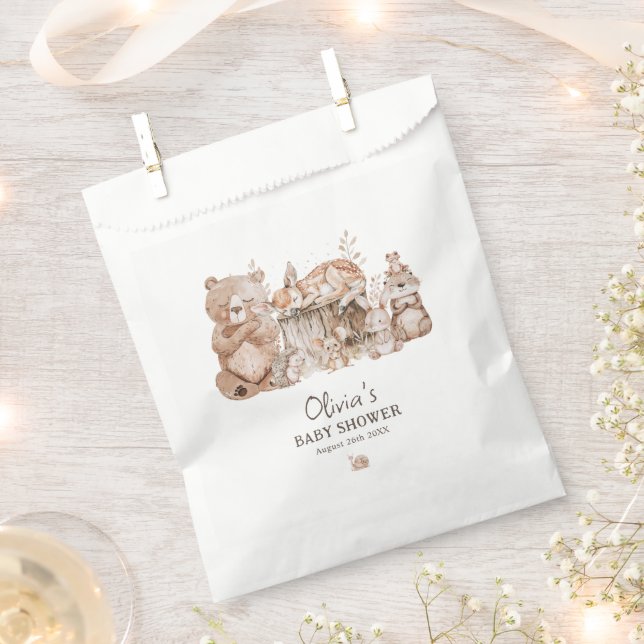 Sachets En Papier Boho Woodland Animaux Baby showers neutres selon l (Coupé)