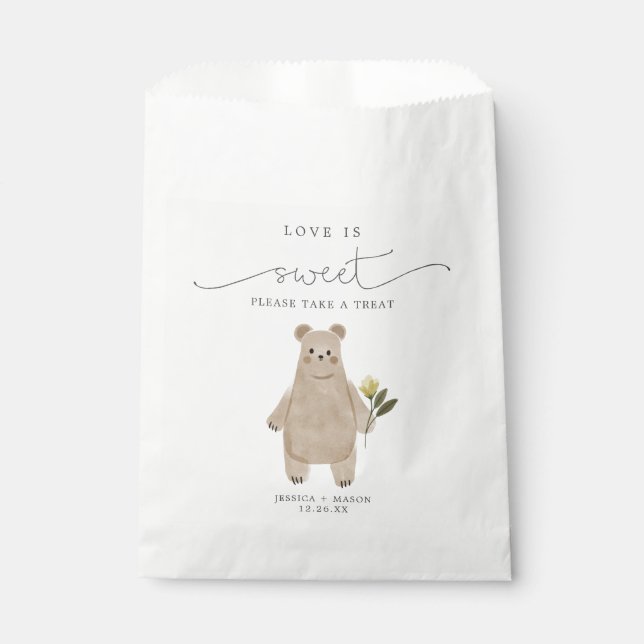 Sachets En Papier Boho Woodland Love is Sweet Favors Sac (Devant)