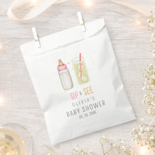 Sachets En Papier Boire Et Voir, Bienvenue Bébé Fille, Nouvelle Fête