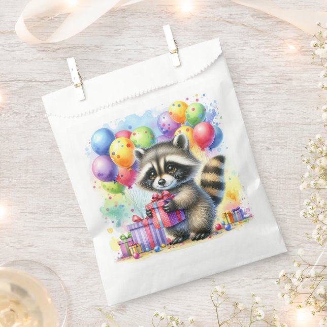 Sachets En Papier Bois Animaux Thématique fête d'anniversaire (Coupé)