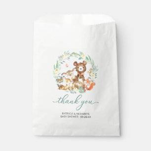 Sachets En Papier Bois Animaux Végétation Baby shower Merci