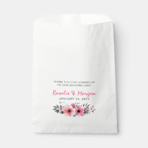 Sachets En Papier Bois rustique Rose Mariage campagnard Merci 