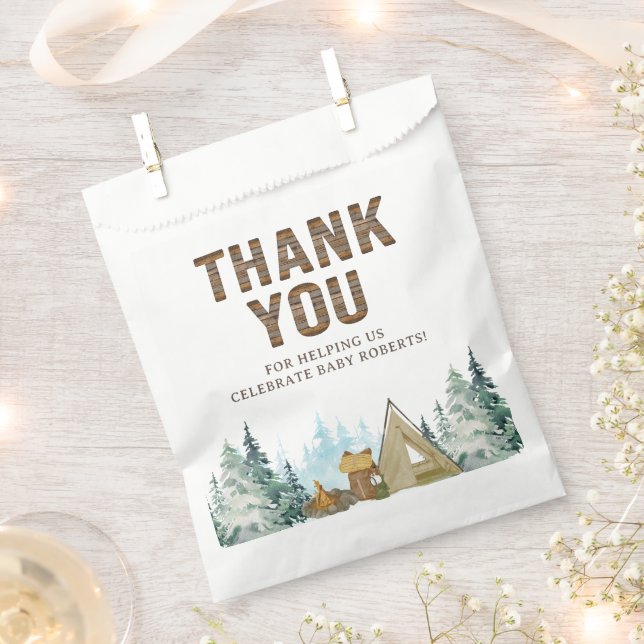 Sachets En Papier Bois Rustique Un Petit Baby shower De Camper (Coupé)