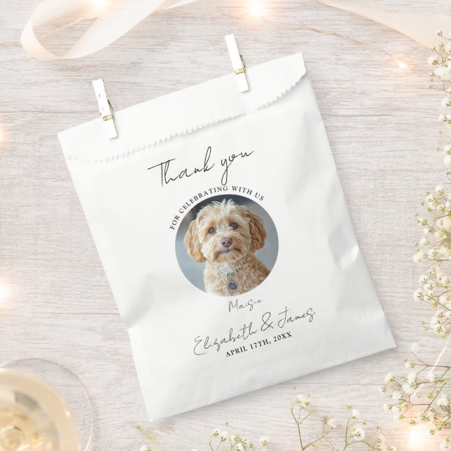 Sachets En Papier Boissons Sur Nous Pet Chien Photo Mariage (Coupé)