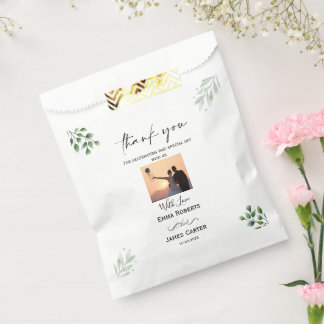 Sachets En Papier Boîtes de remerciement avec verdure