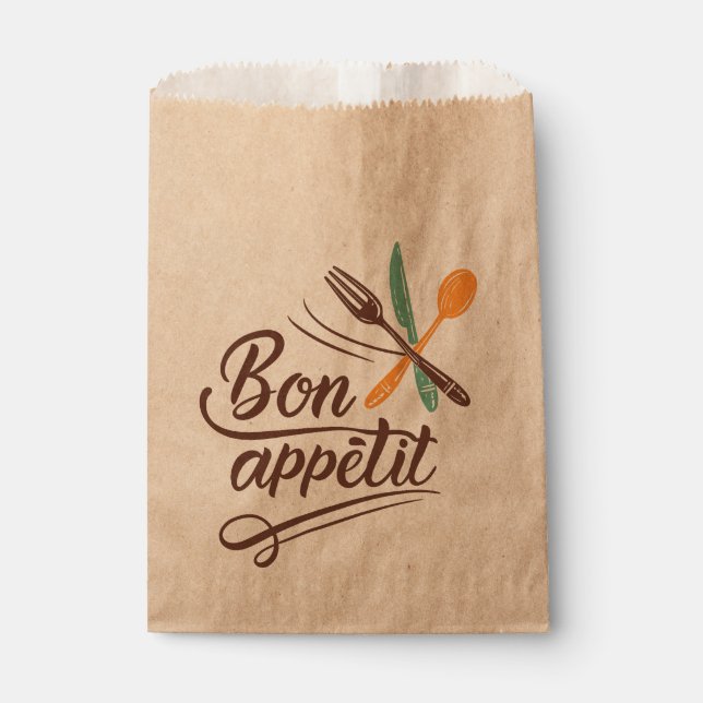 Sachets En Papier Bon Appétit Décor Cutlery Illustration (Devant)