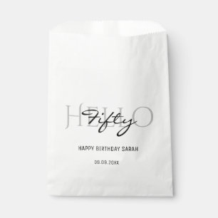 Sachets En Papier Bonjour 50e anniversaire Elégante Calligraphie bla