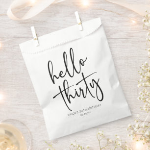Sachets En Papier Bonjour Trente Minimalistes 30e fête d'anniversair