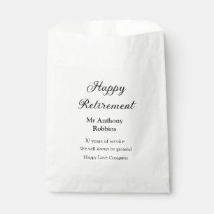 Sachets En Papier Bonne retraite ajouter le nom années de service à