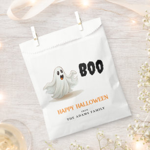 Sachets En Papier Boo Ghost Nom de famille personnalisé Happy Hallow