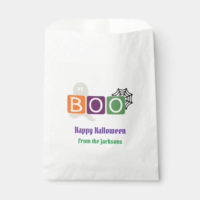 Sachets En Papier BOO Halloween dit Goodie Sac (Devant)