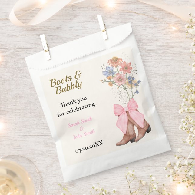 Sachets En Papier Boots and Bubbly Bridal Shower (Coupé)