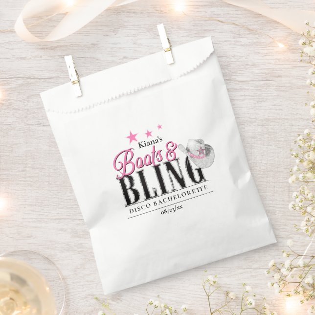 Sachets En Papier Boots 'n Bling Disco Bachelorette ID925 (Coupé)