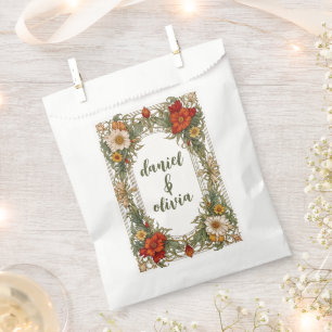 Sachets En Papier Bordure ornée victorienne avec Mariage Fleur sauva