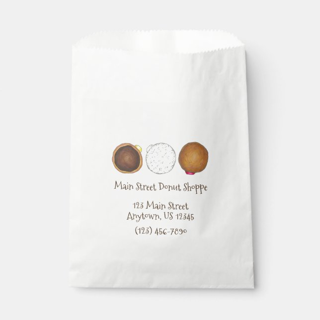 Sachets En Papier Boulangerie de beignet de beigne de beigne de crèm (Devant)