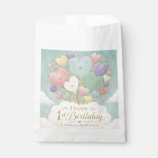 Sachets En Papier Bouquet de ballons en forme de cœur pastel pour 1e