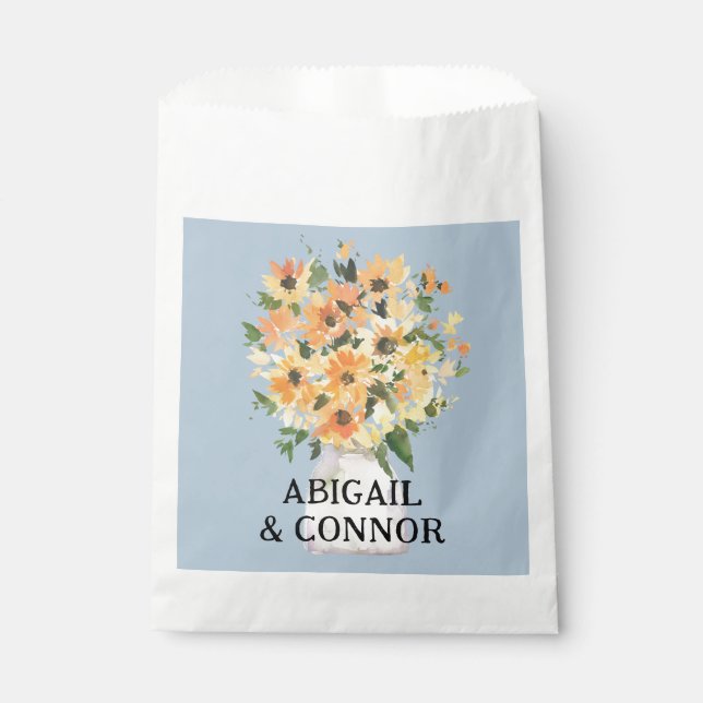Sachets En Papier Bouquet de tournesol rustique aquarelle (Devant)
