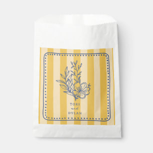 Sachets En Papier Bouquet floral Mariage en bande jaune