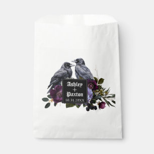 Sachets En Papier Bouquet floral violet gothique avec Ravens