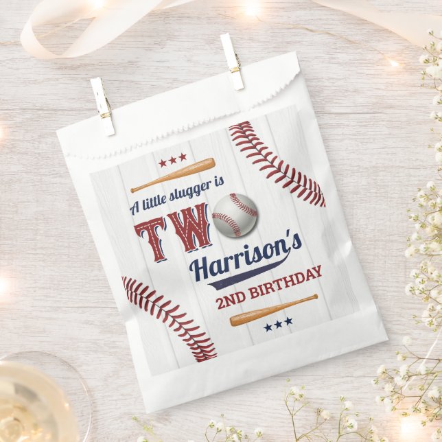 Sachets En Papier Boys Baseball 2e anniversaire (Coupé)