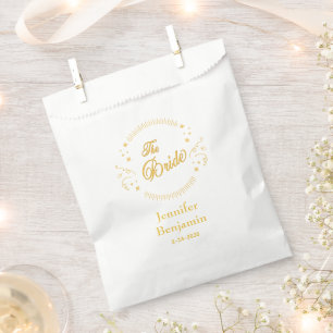 Sachets En Papier Bride Gold Mariage Élégant Classic Personnaliser