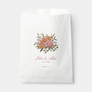 Sachets En Papier Bright Peach et Orange Floral Mariage