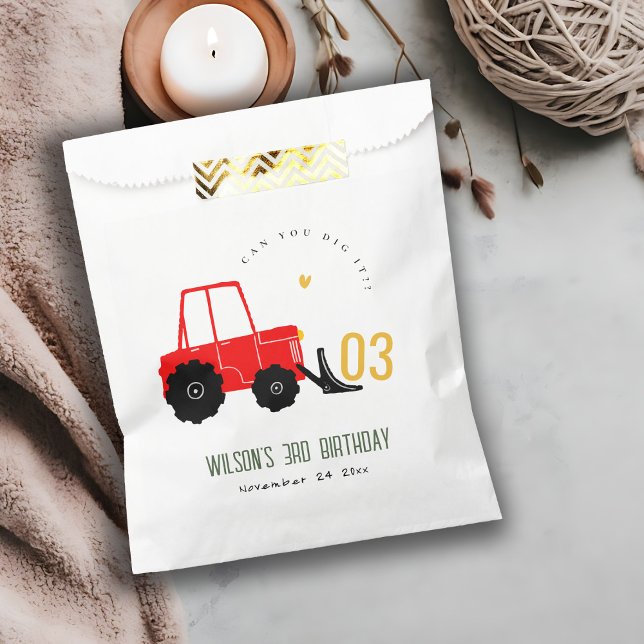 Sachets En Papier Bright Red Yellow Digger Enfants N'importe quel âg (Créateur téléchargé)