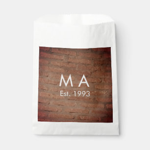 Sachets En Papier Brique pierre rustique marron ajouter nom lettre a